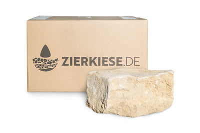 Steingröße 20-35 cm -- gelber Kalksandstein – Zierkiese.de