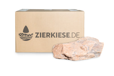 Steingröße 10-40 cm -- Rot Brauner Mosel Grauwacke Stein – Zierkiese.de