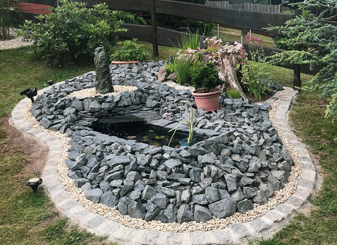 Gabionen Steine Basaltbruch - 25 Kg Eifelschwarz Anthrazit 20-40mm