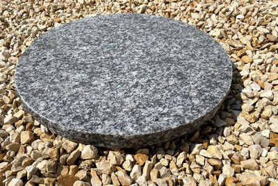 Durchmesser 40cm -- graue runde Trittplatte - Zierkiese.de