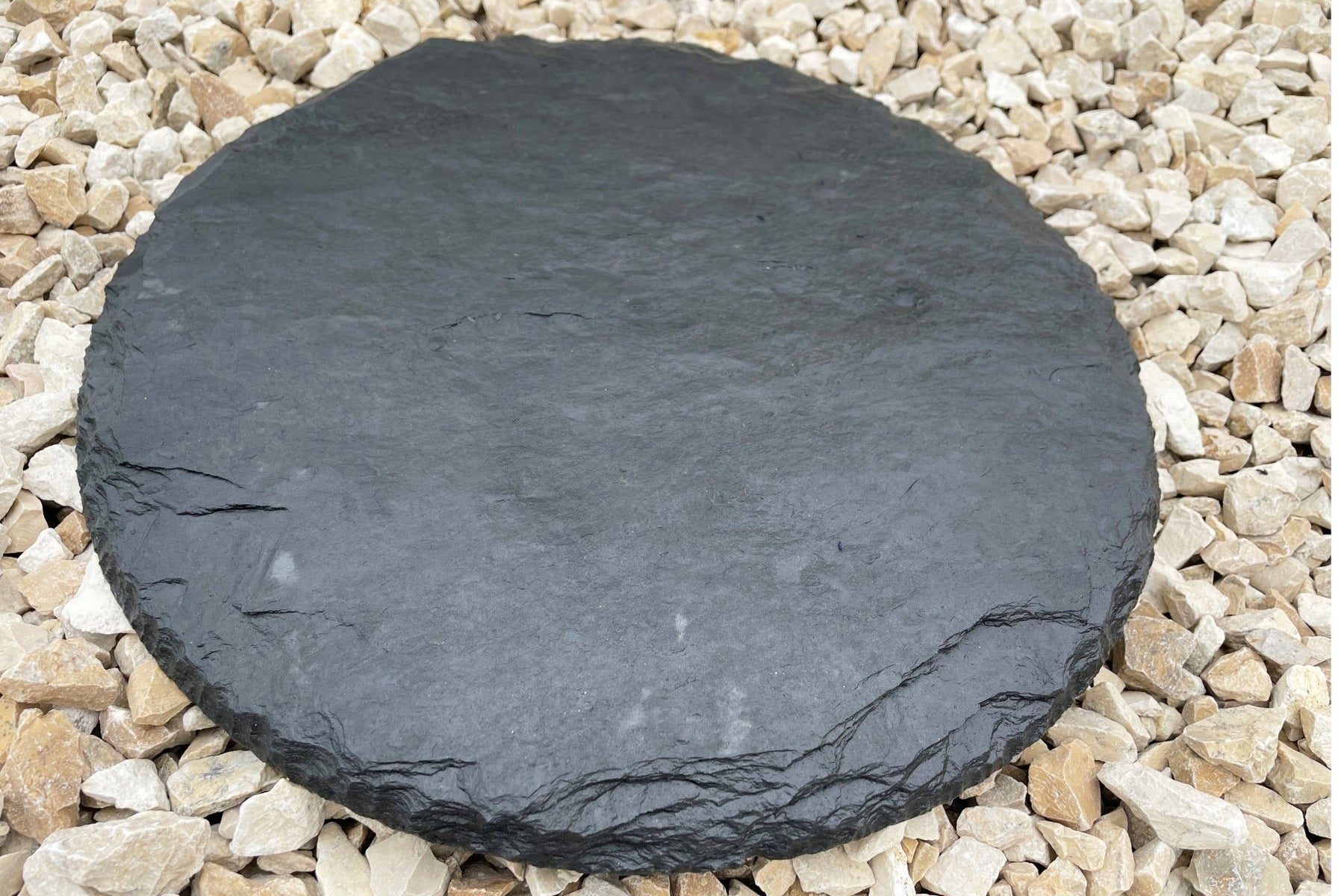 Trittstein Schiefer Rund Japanplatte anthrazit 30 cm Step Stone
